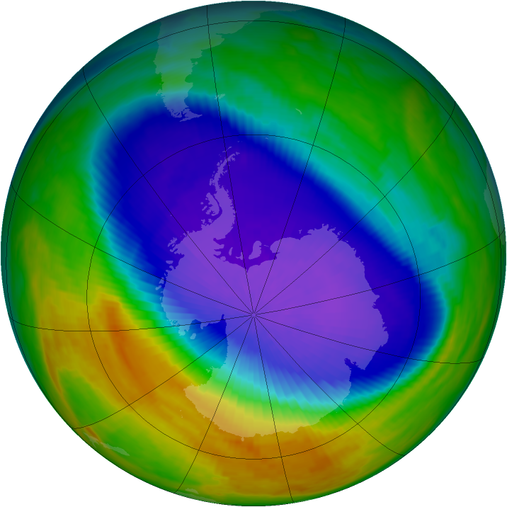 Antarctic ozone map for 04 October 1992